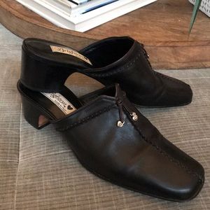Brighton Black Leather Mule